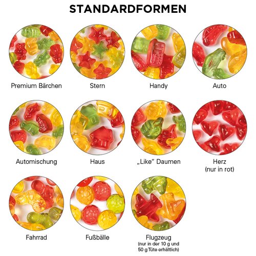 Tetraeder 15 g Trolli Fruchtgummi Standardformen