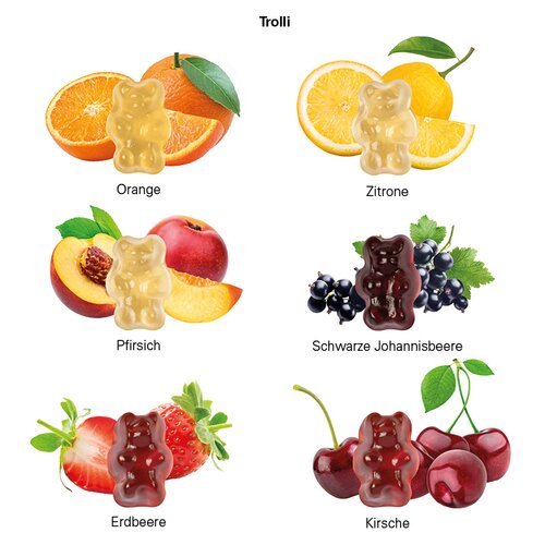 Minitüte 15 g Trolli 30% Fruchtsaft Bärchen