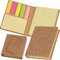 Haftmarker- und Haftnotizbuch mit Korkcover
