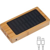 Solar Powerbank aus Bambus mit 8.000 mAh