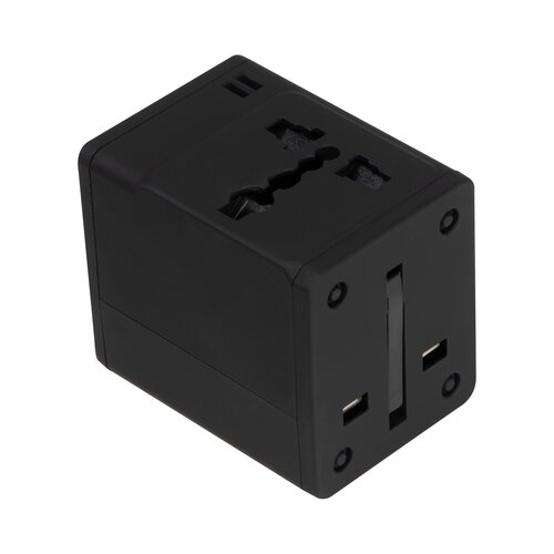 Gummierter Reiseadapter in einem Etui