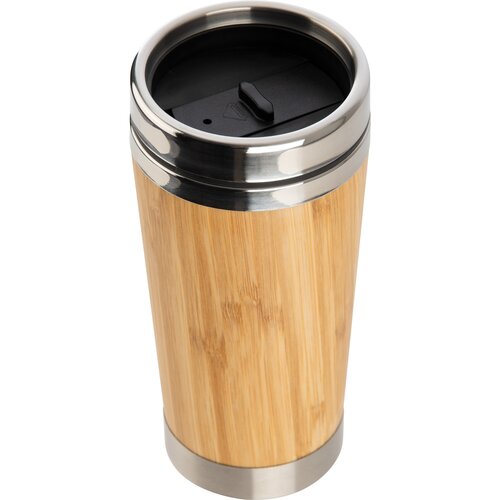 Edelstahlbecher mit Bambusummantelung, 400 ml