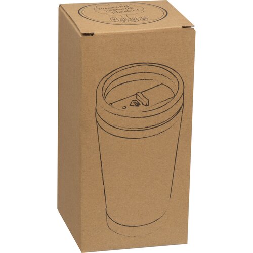Edelstahlbecher mit Bambusummantelung, 400 ml