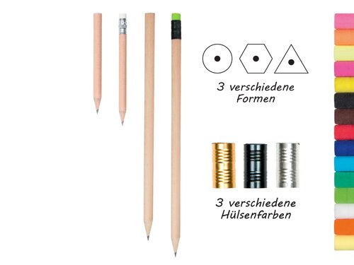Bleistift mit Radiergummi
