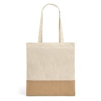 MERCAT Tasche aus 100 Baumwolle 160 gm mit Details aus Jute-Imitat