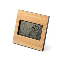 BROMLEY Tischwetterstation mit LCD-Bildschirm aus ABS und Bambus