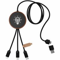 SCXdesign C40 5-in-1 Ladekabel aus rPET mit 10W Ladepad und Leuchtlogo