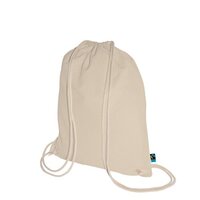 Fairtrade Baumwoll-Turnbeutel mit Tragekordeln - 140 gm - 38 x 46 cm