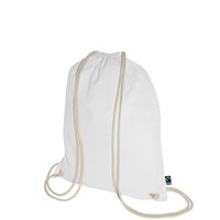 Fairtrade Baumwoll-Turnbeutel mit Tragekordeln - 140 gm - 38 x 46 cm