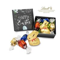 Geschenkartikel  Präsentartikel Lindt Osternest - Goldhase und 3 Lindor Mini-Eier auch in individueller Schachtel