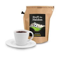 Geschenkartikel  Präsentartikel WM-Kaffee Stoff für Helden wiederverwendbarer Brühbeutel mit Fairtrade Kaffee aus Honduras