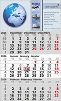 3 Monats-Wandkalender Standard 2 3-sprachig