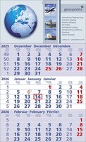 3 Monats-Wandkalender Standard 2 3-sprachig
