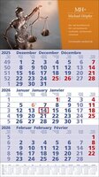 3 Monats-Wandkalender Standard 1 Plus 3-sprachig