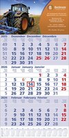 3 Monats-Wandkalender mit Werbedruck Top 12 3-sprachig