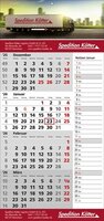 4 Monats-Wandkalender Memo deutsch mit verlängerter Fußleiste