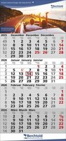 4 Monats-Wandkalender Quattro 3-sprachig mit verlängerter Fußleiste