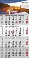 4 Monats-Wandkalender Quattro 3-sprachig