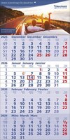 4 Monats-Wandkalender Quattro 3-sprachig