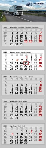 5-Block-Wandkalender Clever 5, 4-sprachig