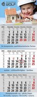 3 Monats-Wandkalender Exclusiv 3 mit Wire-O-Bindung