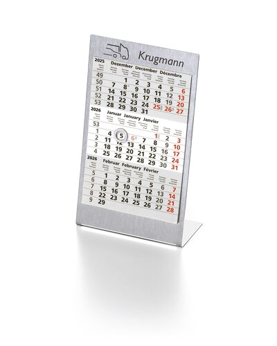 Aufstellkalender Edelstahl 1 Jahr