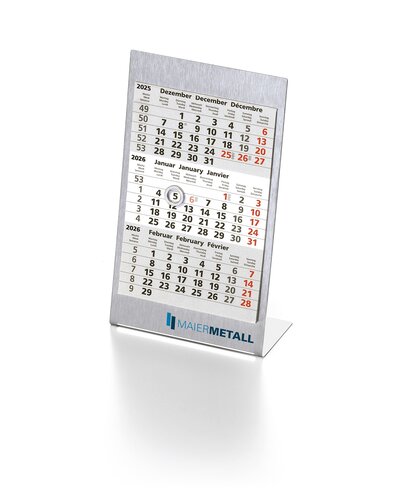 Aufstellkalender Edelstahl 1 Jahr