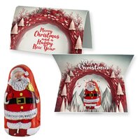 Lübecker Marzipan Weihnachtsmänner ca 12g Werbekarte gefaltet