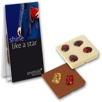 Promocard Schokolade mit Einstreuung